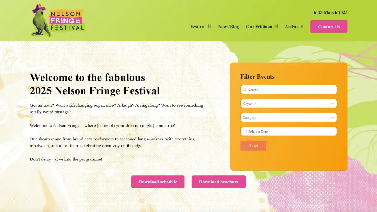 Nelson Fringe Festival 2025 website